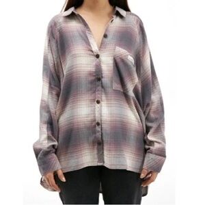 BDG Lavender Plaid Shirt